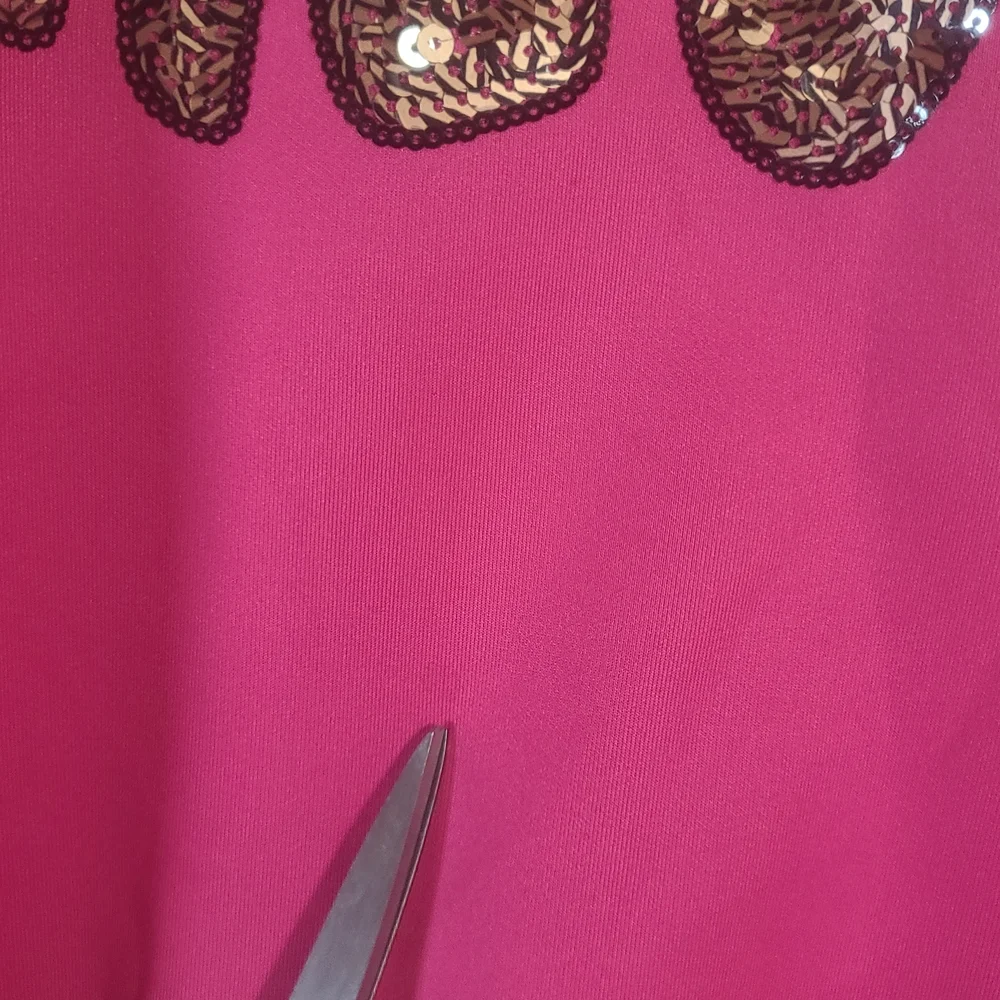 Juicy Couture Pink Meow Long Sleeve Shirt Sequins Size Large - Picture 7 of 16